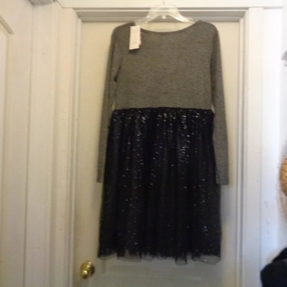 TULLE SPARKLE FULL SKIRTED STRIPES AND NETTING DRESS BY CAT & JACK GIRLS XX LG
